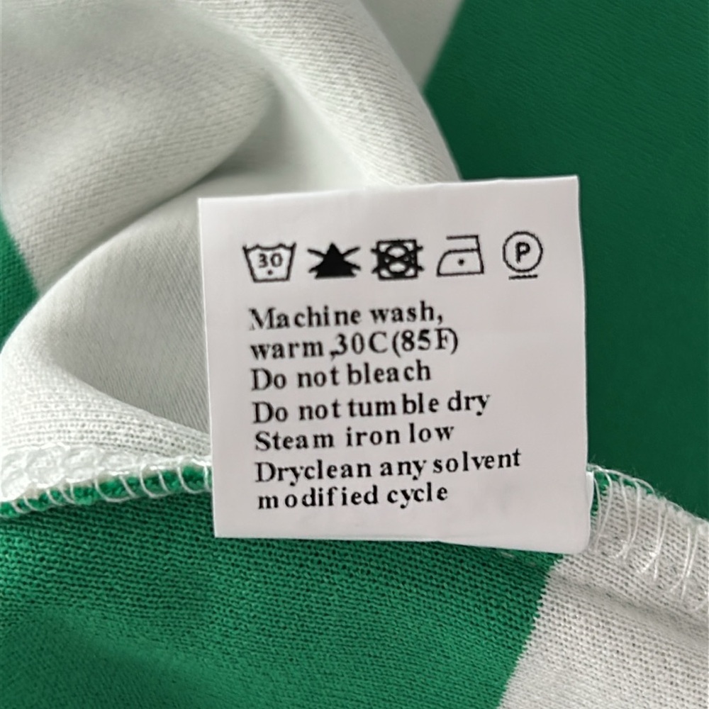 π Green & Cream Striped Rugby Shirt Partial Zip-Up Size 2XL New Without Tag - Picture 12 of 14